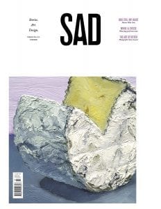 SAD Mag cover No. 23: Cheese, painting of thick brie-type cheese with a slice cut out