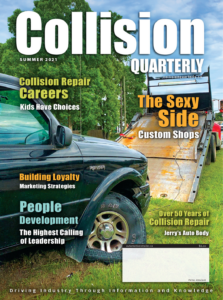 Collision Quarterly Summer 2021 cover - truck with tow load ramp behind it