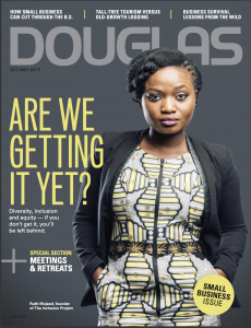 Douglas Oct/Nov 2019 cover with Ruth Mojeed, founder of The Inclusion Project