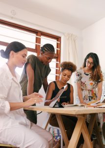 Diverse group working