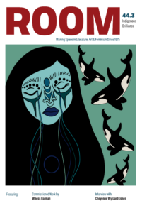 ROOM Magazine 44.3 Indigenous Brilliance cover - decorated face with orcas in background