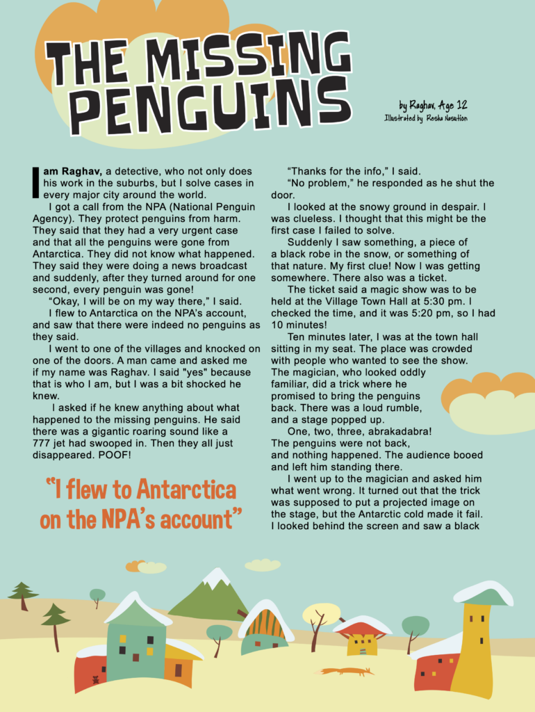 The Missing Penguins by Robyn Age 12 page 1