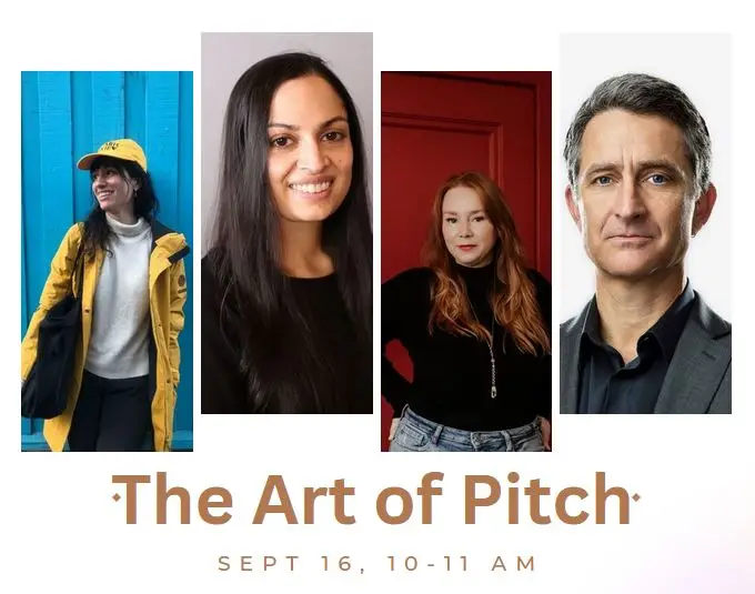 The Art of Pitch panelists: L to R - Jessica Key, Shashi Bhat, Kristi Alexandra, Vince Beiser