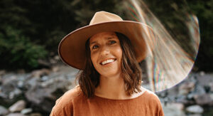 Jenn Dykstra wearing hat