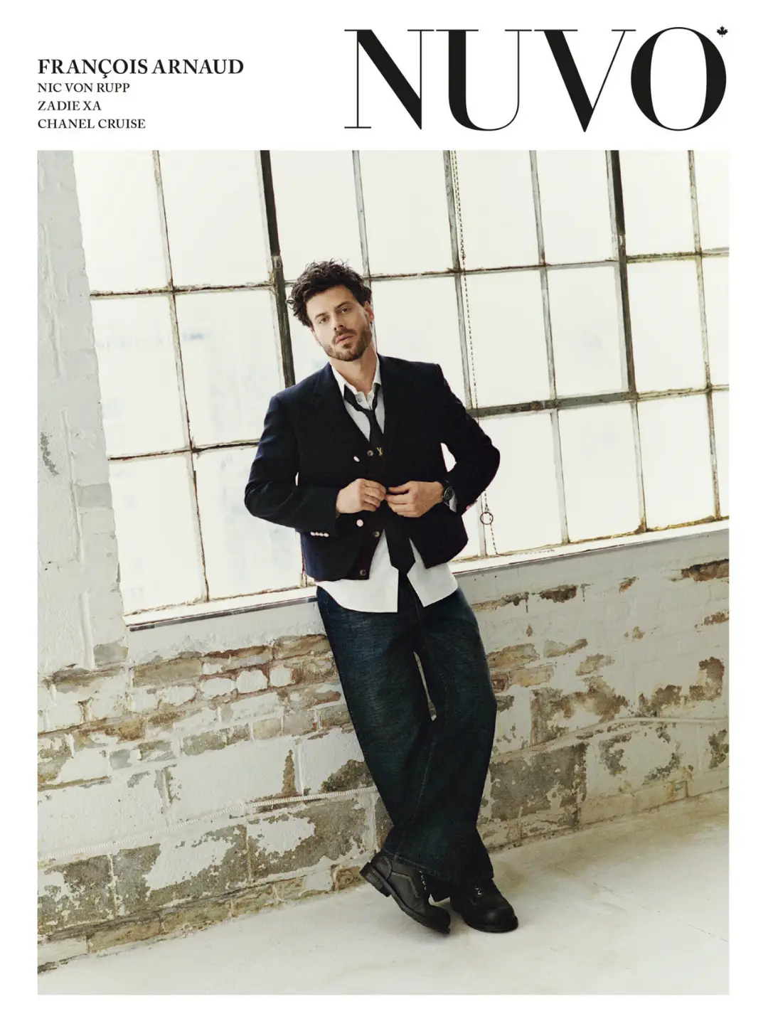 NUVO Issue 107: Winter 2025 cover with actor François Arnaud