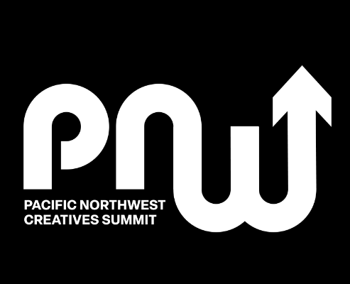 PNW log white on black: Pacific Northwest Creatives Summit