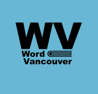 logo of Word Vancouver 2026: WV Word Vancouver with a stylized book, black lettering on light blue background.
