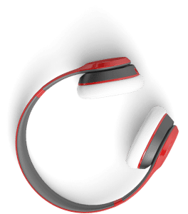 Magazine Association of BC Slider red headphones